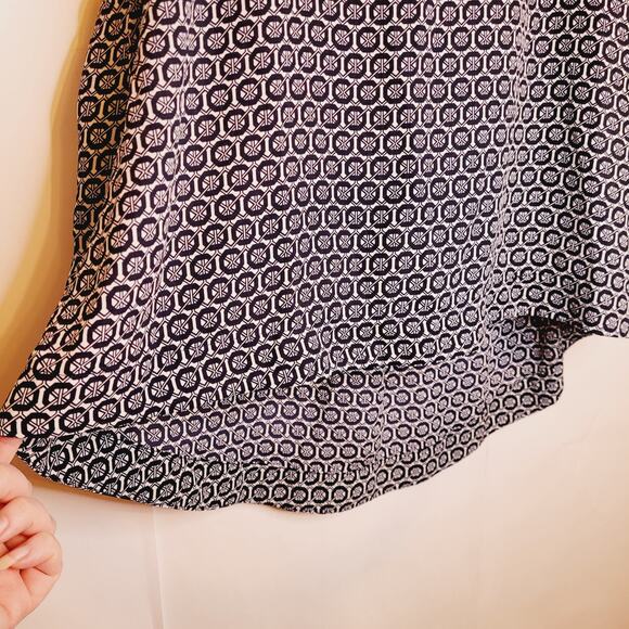Harlow & Graham black and white geometric print sleeveless top Med Career boho - Picture 5 of 9
